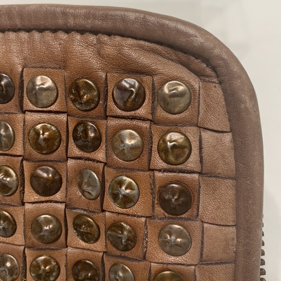 Boho studded leather wallet or clutch - Picture 11 of 15